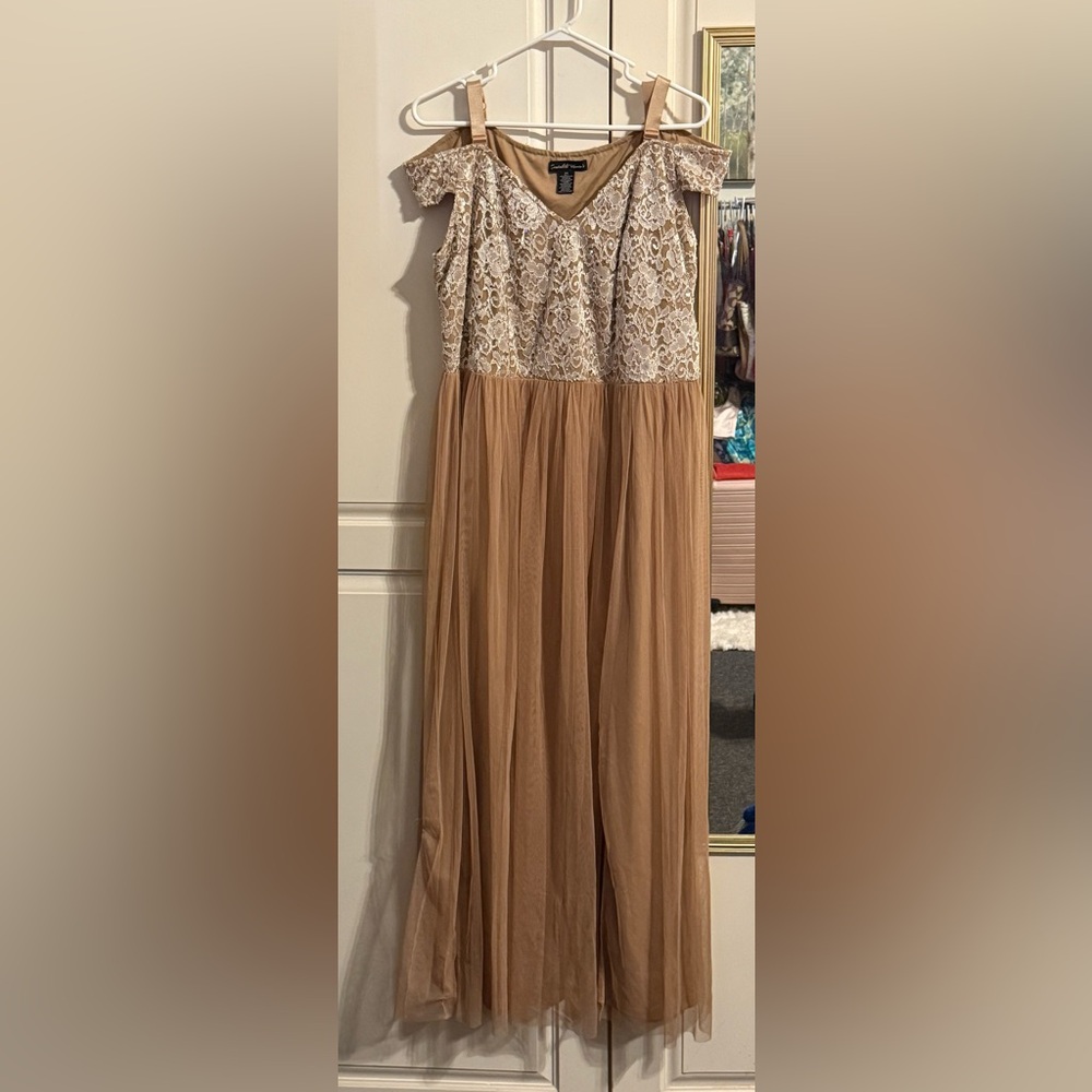Elegant Tan Maxi Dress